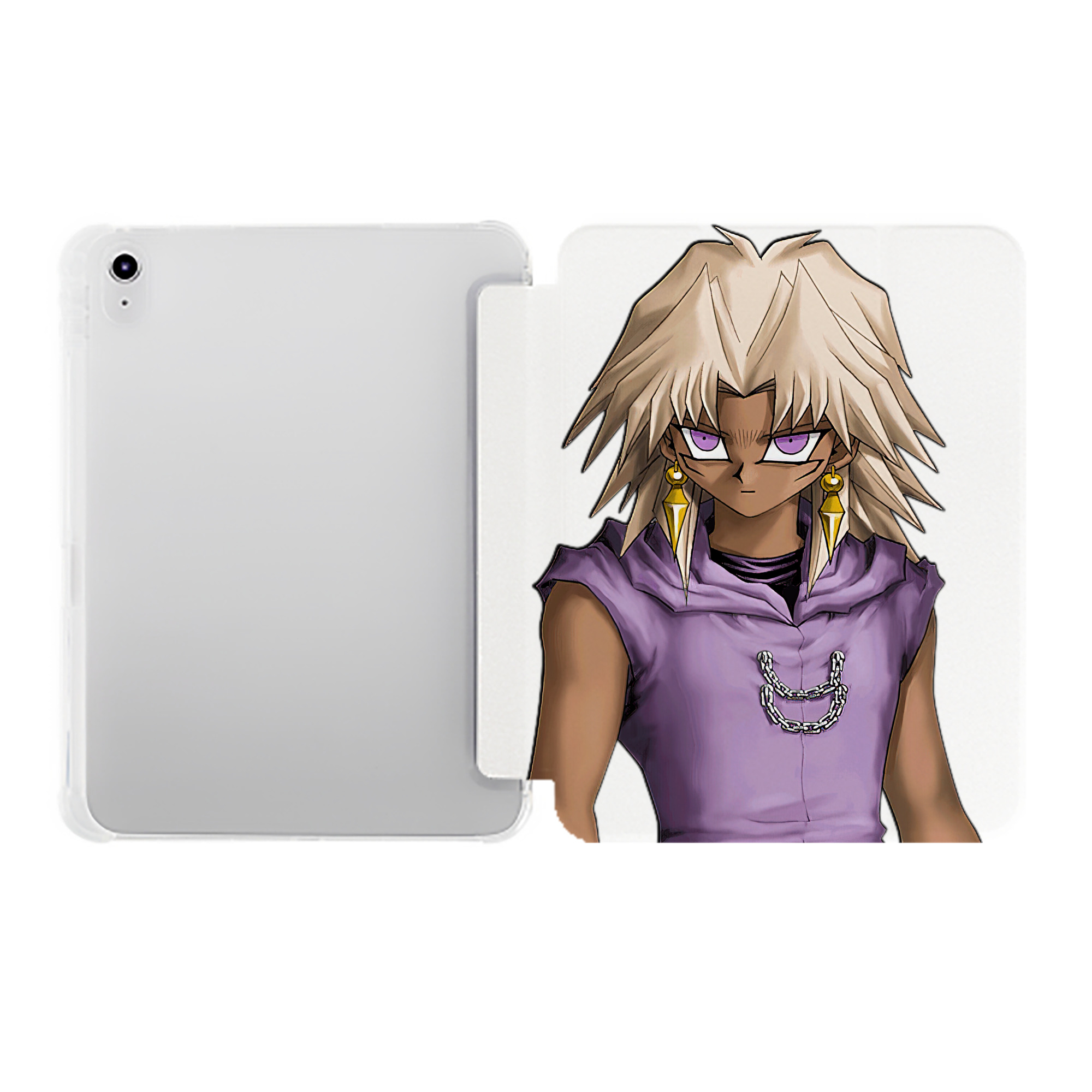 （画像用） 遊☆戯☆王 Yu-Gi-Oh! IPad ケース ペン収納付き 三つ折りスタンド PUレザー×シリコン 対応機種9.5/10.5/10.9インチ